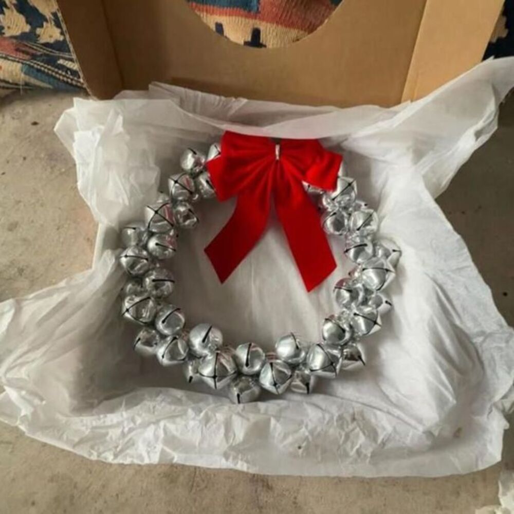 Williams‎ Sonoma Silver Jingle Bell Holiday Wreath